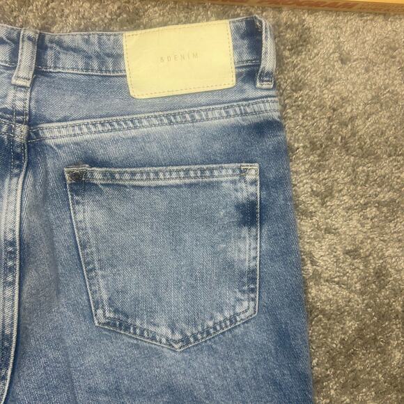 &Denum Size 2 Boyfriend Low Waist Button Fly Inseam 27 Inches - Picture 4 of 7